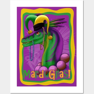 Mardi Gras Dinosaur Posters and Art